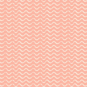 Horizontal wavy stripe, melon pink