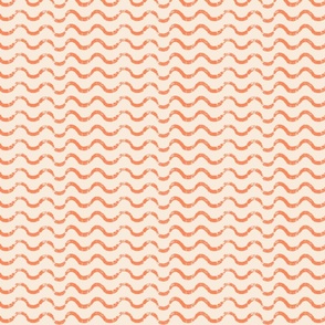 Coral on neutral, horizontal waves, wavy stripes