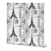 Paris Eiffel Tower and French Scrolls