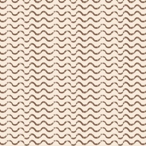 Brown on neutral,horizontal waves, wavy stripes