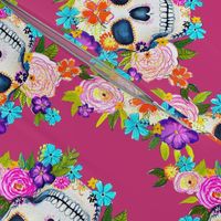 Dia De Los Muertos Floral Sugar Skull Painting //  Boho Rose