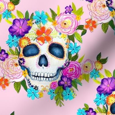 Dia De Los Muertos Floral Sugar Skull Painting // Skull Blush