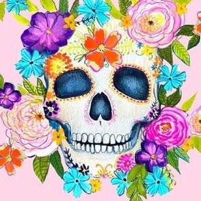 Dia De Los Muertos Floral Sugar Skull Painting // Skull Blush