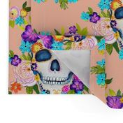 Dia De Los Muertos Floral Sugar Skull Painting // Peachy
