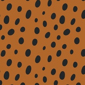 Jaguar Dots - Burnt Orange, Abstract Animal Print