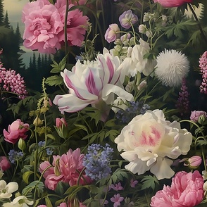 Gloria's Garden - Mixed Floral Wallpaper - New