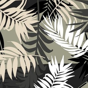 Palm Leaf Tropical - on Dark Natural background