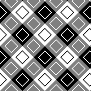 Black and White Diagonal Check 
