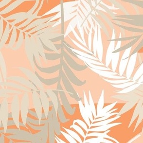 Palm Leaf Tropical - on soft Peach background