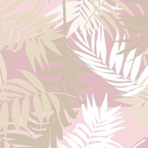 Palm Leaf Tropical - on soft pink background