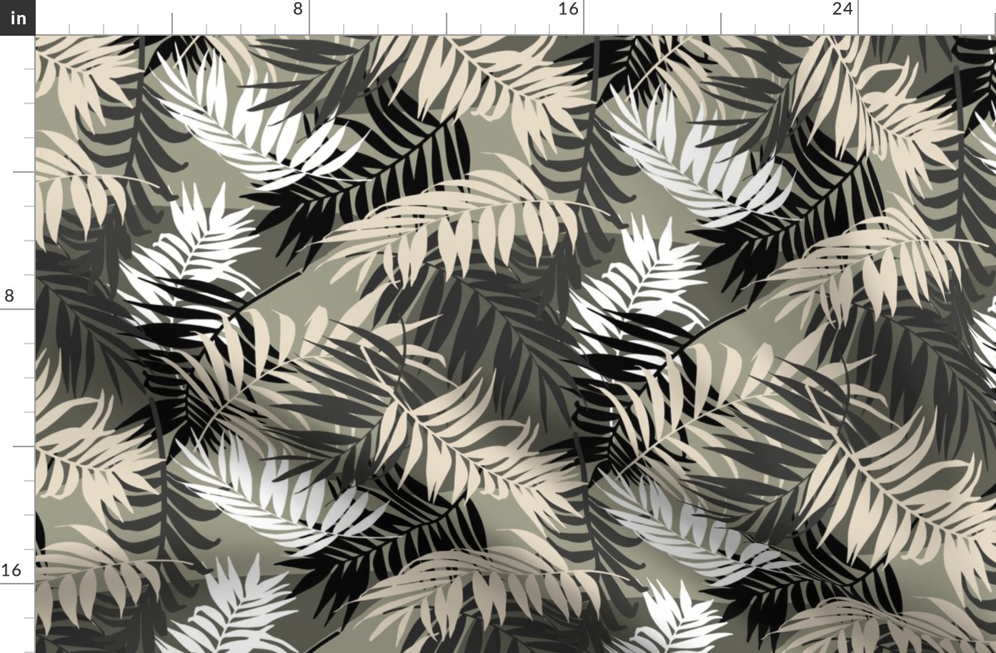 Palm Leaf Tropical - on soft grey green background