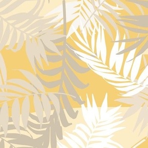 Palm Leaf Tropical - on soft yellow background