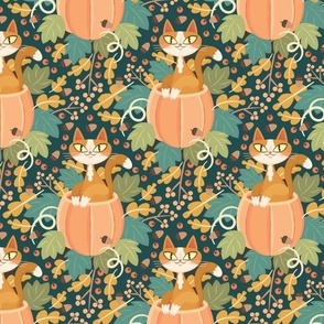 Purrkey Pattern_dark teal