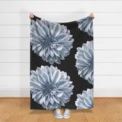 [Extra Large] Pure Dahlia Silver Blue on black