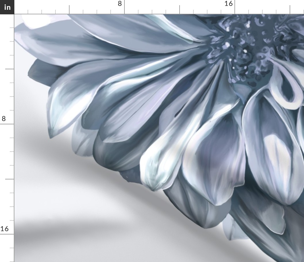 [Extra Large] Pure Dahlia Silver Blue on Eggshell