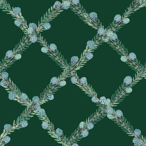 Winterberry Trellis - Pine Colorway