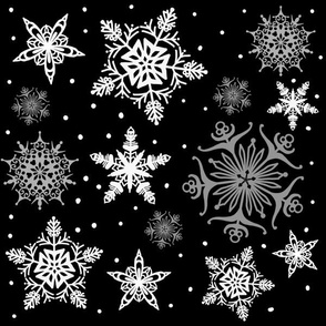Christmas snowflake black