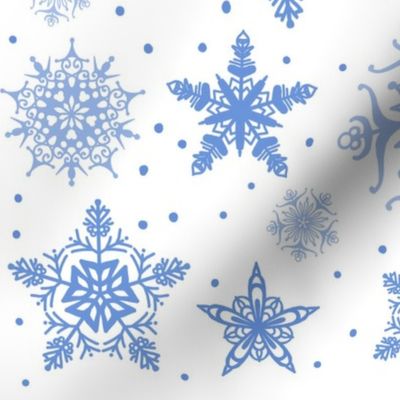Christmas snowflake white and blue