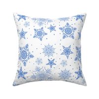 Christmas snowflake white and blue