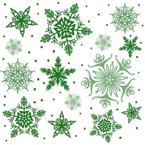 Christmas snowflake white and green