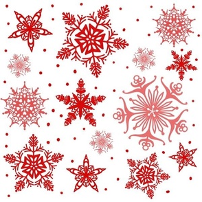 Christmas snowflake white and red