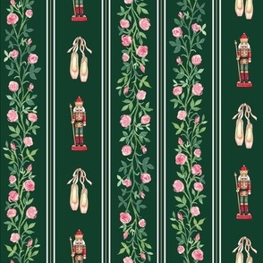 Rose Nutcracker - Pine Colorway - Larger Scale
