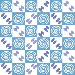 Geometric swirls blue