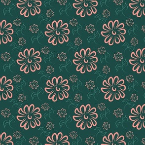 Green Pink Flowers