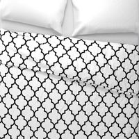 Classic White and Black Quatrefoil