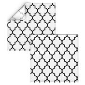 Classic White and Black Quatrefoil