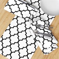 Classic White and Black Quatrefoil