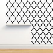 Classic White and Black Quatrefoil