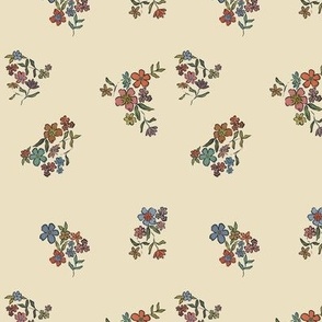 vintage ditsy floral on cream