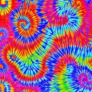 Colored spirals tie dye 