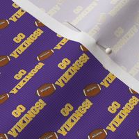 Small Scale Team Spirit Football Go Vikings! Minnesota Colors Purple and Yellow Gold
