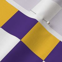 Medium Scale Team Spirit Football Bold Checkerboard in Minnesota Vikings Colors Purple and Yellow Gold