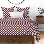 Medium Scale Team Spirit Football Bold Checkerboard in Minnesota Vikings Colors Purple and Yellow Gold