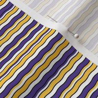 Small Scale Team Spirit Football Wavy Stripes in Minnesota Vikings Colors Purple and Yellow Gold