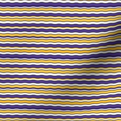 Small Scale Team Spirit Football Wavy Stripes in Minnesota Vikings Colors Purple and Yellow Gold