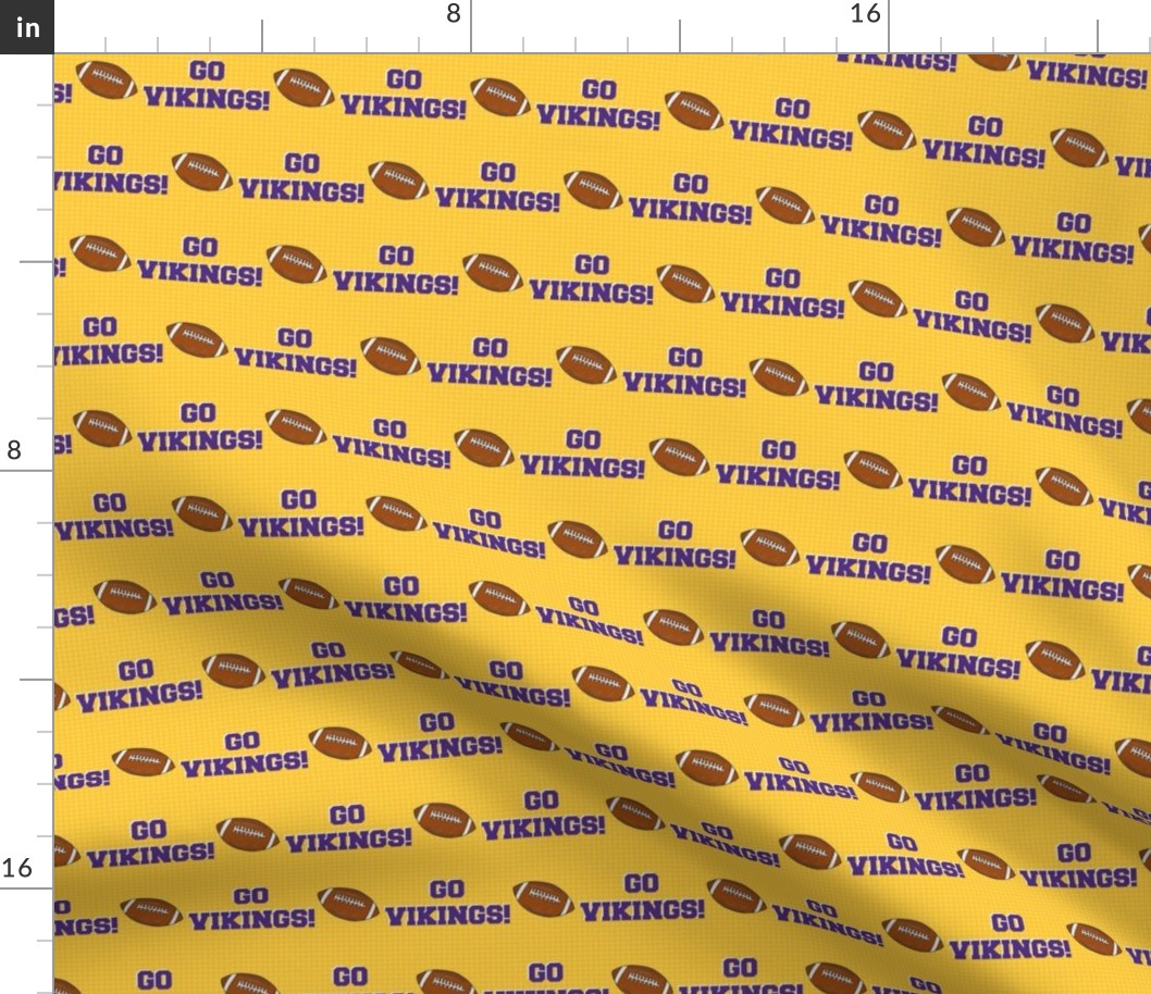 Medium Scale Team Spirit Football Go Vikings! Minnesota Colors Purple and Yellow Gold