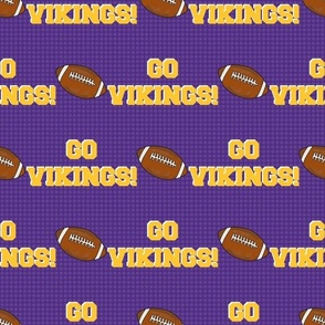 Large Scale Team Spirit Football Go Vikings! Minnesota Colors Purple and Yellow Gold