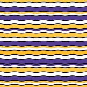 Large Scale Team Spirit Football Wavy Stripes in Minnesota Vikings Colors Purple and Yellow Gold