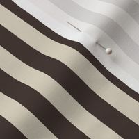 Half Inch Pencil Stripes  Cream and Chocolate