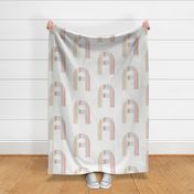 A - pastel striped monogram panel // large scale