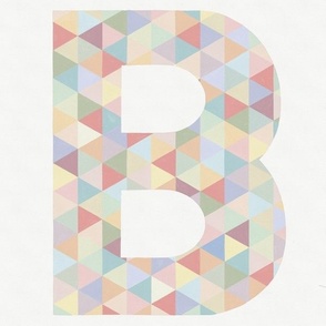 B - pastel triangle monogram letter panel // large scale