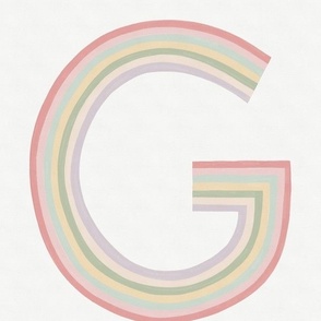 G - pastel rainbow stripe monogram letter panel // large scale