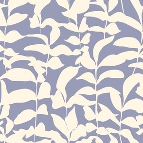 shadow walnut leaves - boho - bold abstract - cream and plain air - medium scale