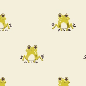 Cute Frogs Baby and Kids Neutral Background 13.33"