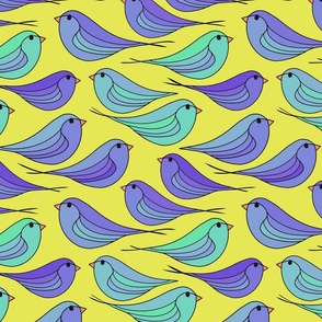 2354_lime-lavender-purple_birds_yellow-bkgrnd