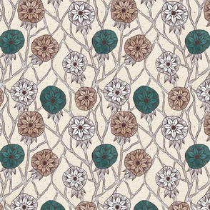 East Fork Pattern Challenge - Line Drawing - Block Print - Screen Print - Vintage - Botanical - Neutral Colors - Woodland Pattern - Home Decor